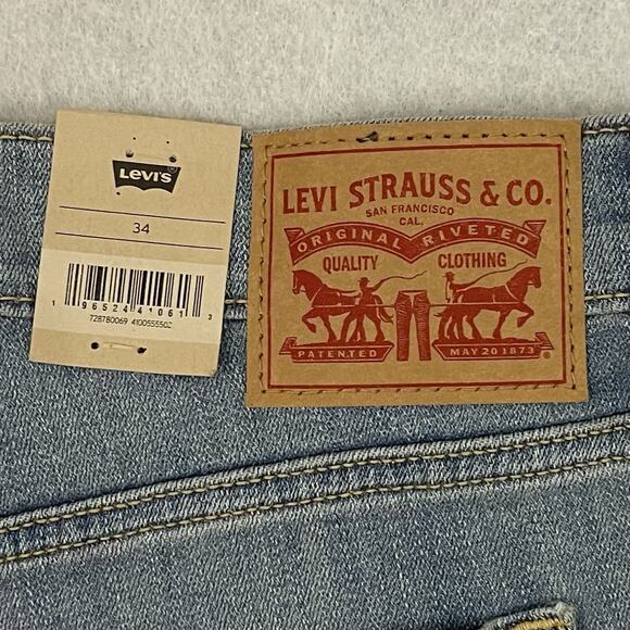 Levis High Rise Shorts Womens Size 34 Blue Raw Hem Hypersoft Casual NEW - Picture 10 of 14